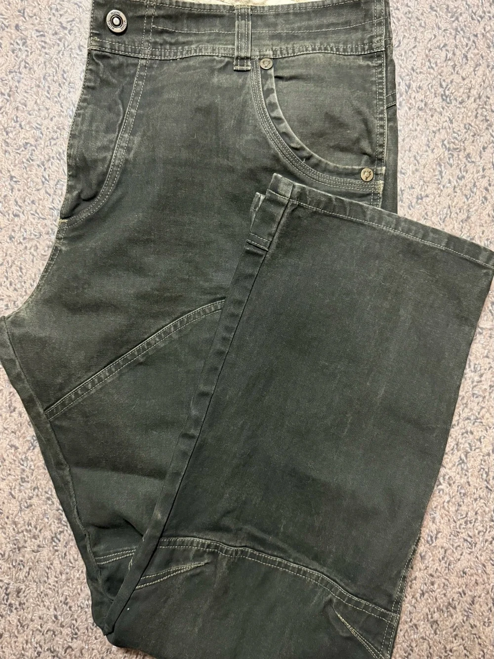 Kuhl Men's Dark Brown/Green Work-Style Cargo Jeans